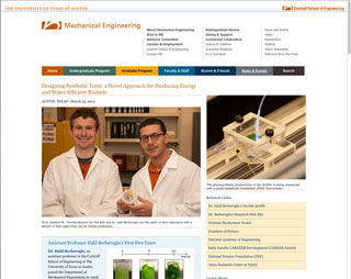 Mechanical Engineering story about biofuel research with synthetic plant materials